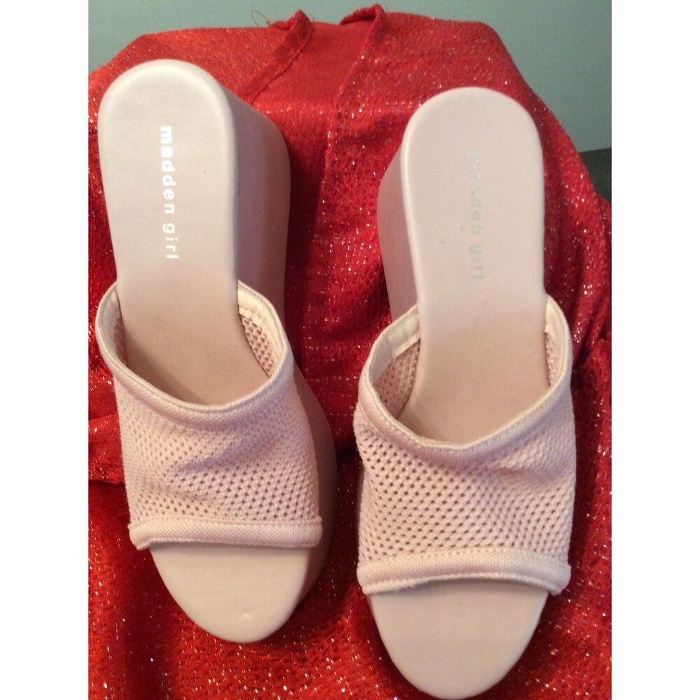 Madden Girl Pink Platform Slip On Shoes Size 9M CADE